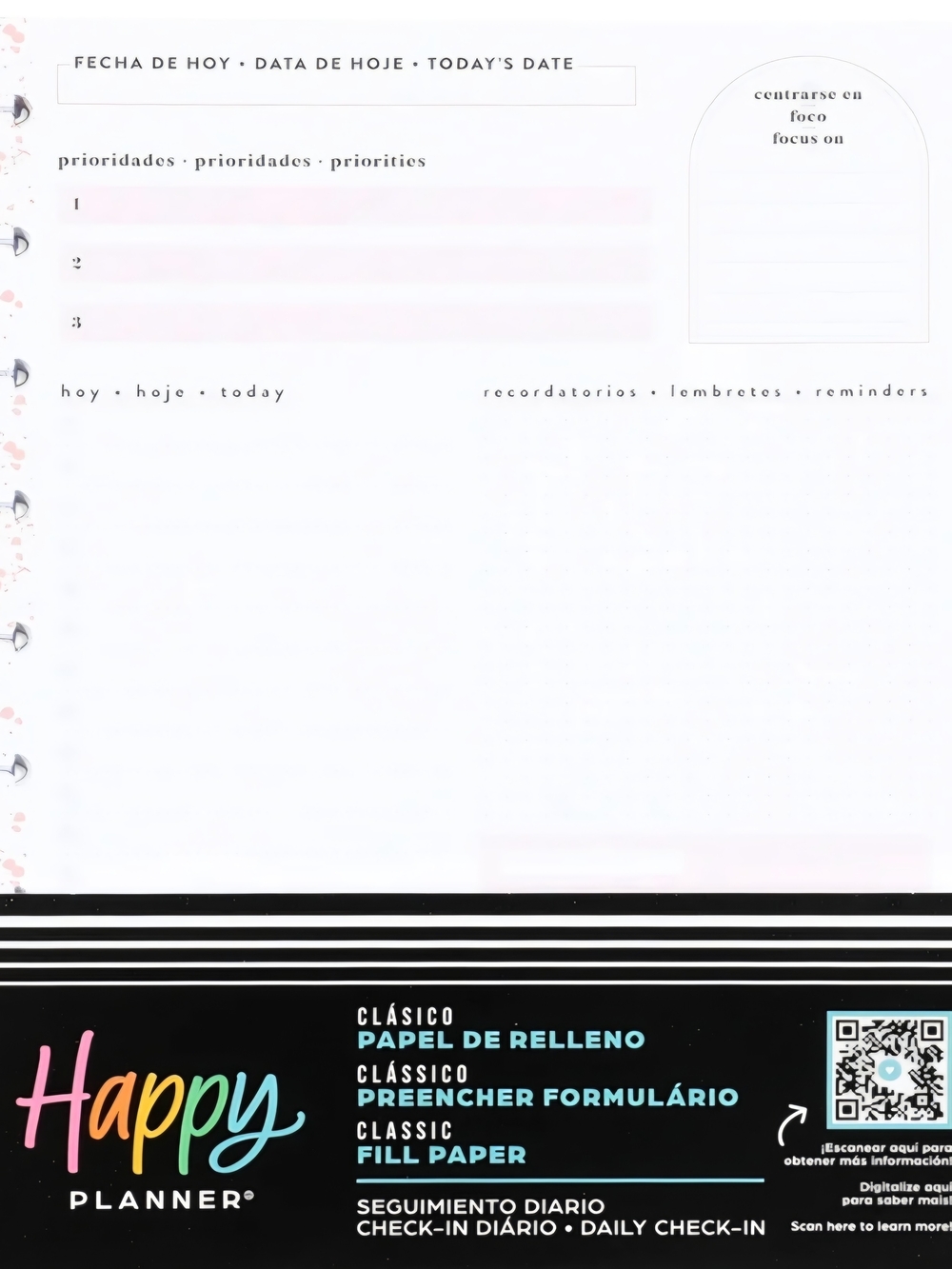 Happy Planner Classic Fill Paper — Multi Language- NWT!